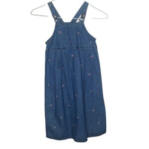 Hartstrings chambray denim floral embroidered dress 6 modest cottage prairie